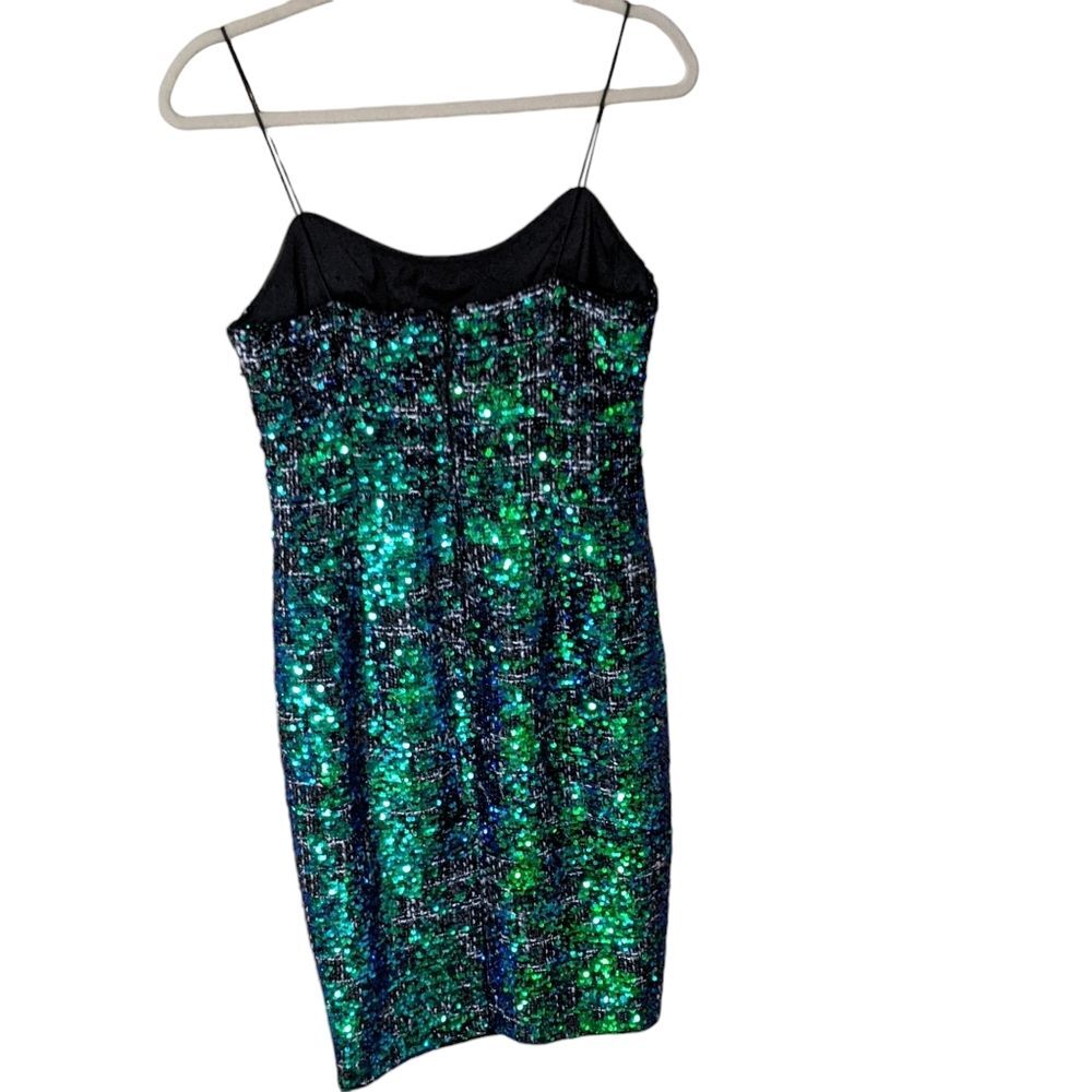 Adrianna Papell sequin tweed dress size 4 spaghetti strap party event wedding - Picture 2 of 11
